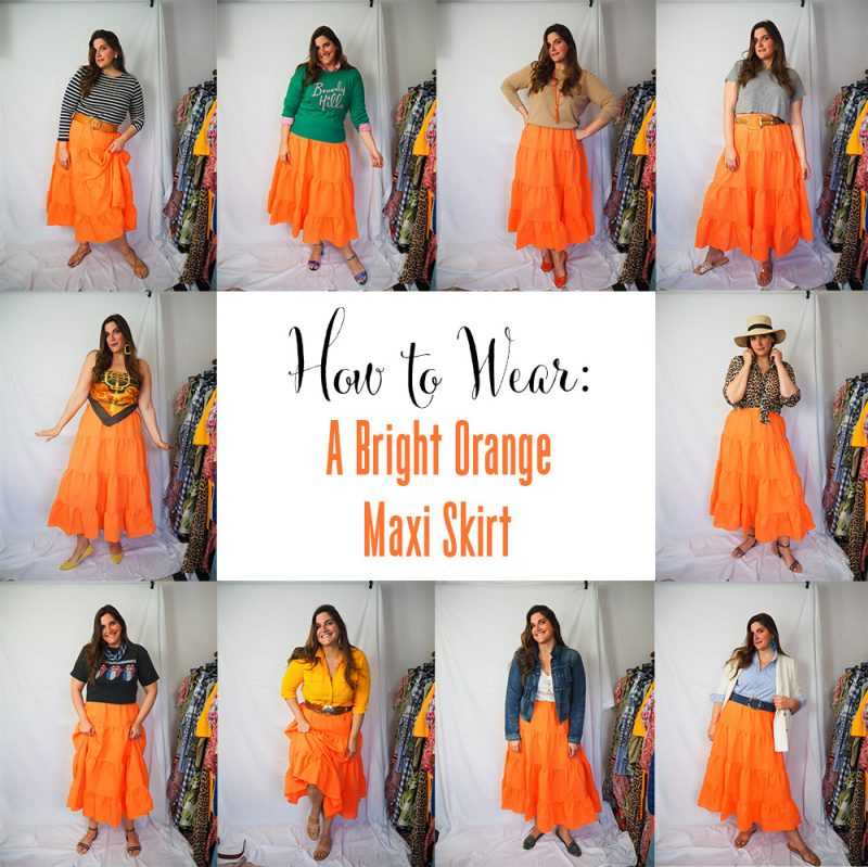 How to Wear A Bright Orange Maxi Skirt Emily Jane Johnston