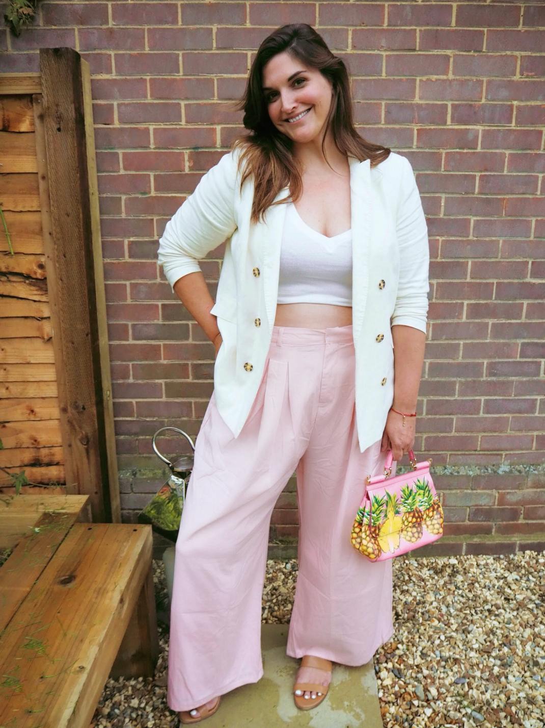 Perfectly pastel pink wide leg trousers - Emily Jane Johnston